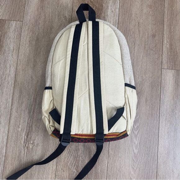 NEW Himalayan Hemp All Natural Pure Handmade Multi Pocket Laptop Boho Backpack - Picture 9 of 12